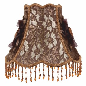Casa Padrino Barock Samt Lampenschirm Braun 29 cm - Barock Deko Accessoires