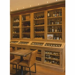 Landhausstil Massivholz Weinschrank Barschrank Naturfarben