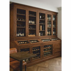Landhausstil Massivholz Weinschrank Barschrank Dunkelbraun