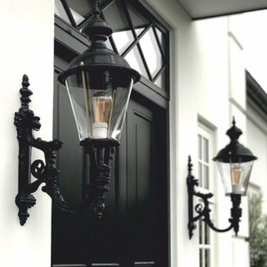 Casa Padrino Art Nouveau Outdoor Wall Light Black H. 74 cm - Nostalgic Outdoor Lighting