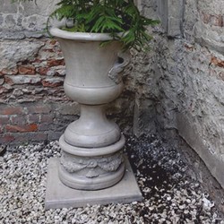 Casa Padrino pot de fleurs baroque avec socle gris H. 108 cm - Décoration de jardin baroque