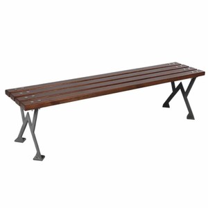 Casa Padrino banco de parque - Banco urbano marrón oscuro / gris 180 cm - Banco de jardín sólido