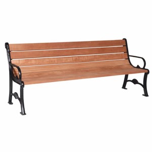 Casa Padrino banco de parque - Banco urbano con respaldo y reposabrazos marrón / negro 186 cm