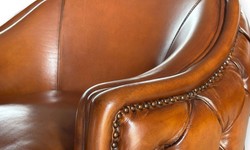 Casa Padrino fauteuil Chesterfield de luxe en cuir marron clair / noir - Meubles de salon en cuir véritable