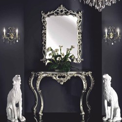 Casa Padrino console baroque de luxe avec miroir argent - Meubles baroques - Fabriquée en Italie