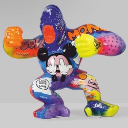 XXL Deko Skulptur Figur Gorilla Affe Bunt
