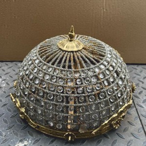 Casa Padrino Baroque Crystal Ceiling Light Gold Ø 50 cm - Luxurious Ceiling Lamp in Metal and Glass