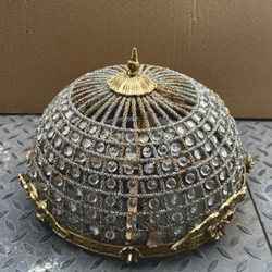 Casa Padrino Baroque Crystal Ceiling Light Gold Ø 50 cm - Luxurious Ceiling Lamp in Metal and Glass