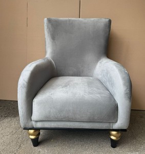 Casa Padrino Luxury Art Deco Chesterfield Living Room Armchair Grey / Black / Gold, 80 x 95 x 100 cm