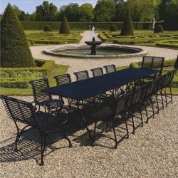 Casa Padrino Art Nouveau wrought iron garden furniture set black - 1 Table & 12 Chairs Casa Padrino Art Nouveau wrought iron garden furniture set black - 1 Table & 12 Chairs