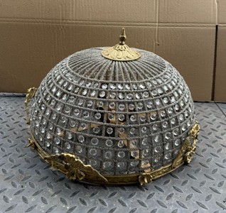 Casa Padrino Baroque Crystal Ceiling Light Gold Ø 55 cm - Luxurious Metal and Glass Lighting Fixture