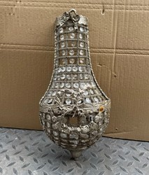 Prunkvolle Barock Kristall Wandleuchte Silber