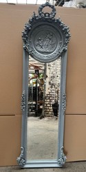 Casa Padrino Baroque Wall Mirror in Antique Style - Grey - 49 x 178 cm