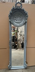 Casa Padrino Baroque Wall Mirror in Antique Style - Grey - 49 x 178 cm