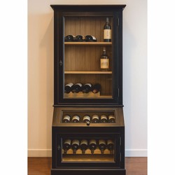Casa Padrino armadio vino in stile country nero / naturale 60 cm - Mobile bar in stile country