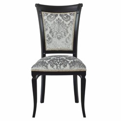 Casa Padrino conjunto de 4 sillas de comedor Art Deco de lujo gris / negro Al. 96 cm - Muebles de comedor