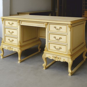 Casa Padrino Escritorio Barroco de Lujo Crema / Oro 180 cm - Muebles de Oficina - Hecho en Italia