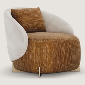 Casa Padrino Fauteuil de Luxe Marron / Gris / Laiton - Meubles de Salon et d'Hôtel