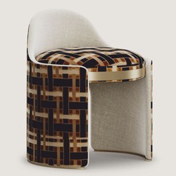 Casa Padrino Taburete de Lujo Marrón / Gris / Latón Al. 60 cm - Muebles de Hotel de Lujo
