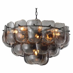 Casa Padrino Luxury Living Room & Hotel Chandelier Gray / Bronze Ø 75 cm - Luxury Furniture