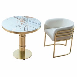 Casa Padrino Mesa de Comedor de Lujo Oro / Blanco Al. 75 cm - Muebles de Comedor de Lujo