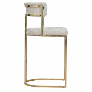 Casa Padrino Luxus Metall Barstuhl Gold / Grau H. 112 cm - Luxus Bar Möbel
