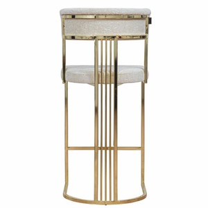 Casa Padrino Luxus Metall Barstuhl Gold / Grau H. 112 cm - Luxus Bar Möbel