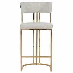 Casa Padrino Luxury Metal Bar Chair Gold / Gray H. 112 cm - Luxury Bar Furniture