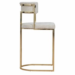Casa Padrino Luxury Metal Bar Chair Gold / Gray H. 112 cm - Luxury Bar Furniture