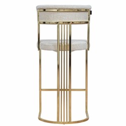 Casa Padrino Luxury Metal Bar Chair Gold / Gray H. 112 cm - Luxury Bar Furniture