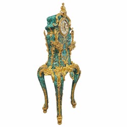 Casa Padrino Baroque Grandfather Clock Malachite Green / Gold H. 185 cm - Baroque Furniture
