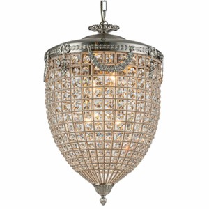 Casa Padrino lampadario barocco in cristallo argento Ø 38 x A. 65 cm - Luci barocche