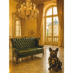 Luxus Barock Chesterfield Leder Echtleder Sofa Vintage Grün Schwarz Luxus Barock Chesterfield Leder Echtleder Sofa Vintage Grün Schwarz