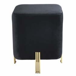 Casa Padrino sgabello di lusso in velluto nero / ottone A. 45 cm - Mobili di lusso