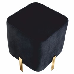 Casa Padrino sgabello di lusso in velluto nero / ottone A. 45 cm - Mobili di lusso