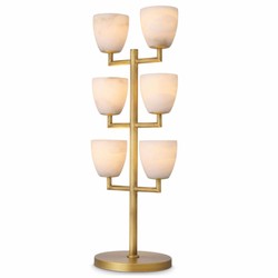 Casa Padrino Luxury Table Lamp Brass / Alabaster H. 81 cm - Luxury Lighting