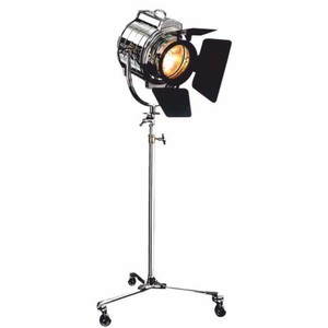 Casa Padrino Luxury Studio Lamp Silver H. 175-215 cm - Luxury Floor Lamp