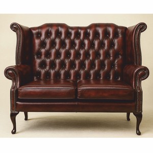 Luxus Barock Chesterfield Leder Echtleder Sofa Dunkelrot Dunkelbraun