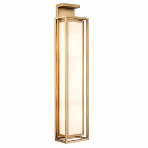 Casa Padrino lámpara de pared de lujo latón antiguo / blanco Al. 70 cm - Iluminación de lujo