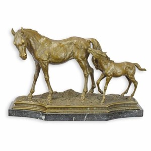 Luxus Deko Bronze Skulptur Figur Pferde