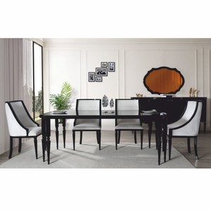 Casa Padrino Luxus Barock Sideboard mit Spiegel Schwarz 215 cm - Barock Möbel