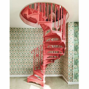 Casa Padrino escalier en colimaçon baroque avec garde-corps côté gauche rose H. 240 cm