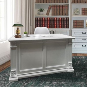 Casa Padrino escritorio barroco de lujo blanco 150 cm - Muebles de oficina barroco