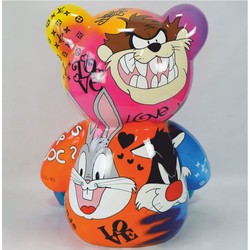 XXL Deko Skulptur Figur Teddybär Bunt