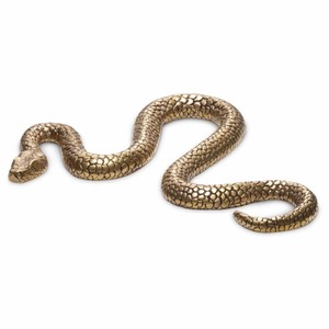 Casa Padrino figura decorativa de lujo serpiente latón vintage 38 cm - Decoración de escritorio