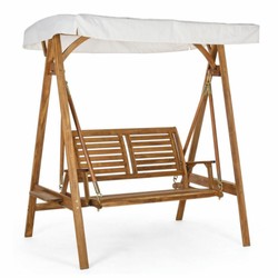 Casa Padrino columpio de Hollywood de lujo marrón / blanco 185 cm - Columpio de jardín
