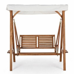 Casa Padrino columpio de Hollywood de lujo marrón / blanco 185 cm - Columpio de jardín
