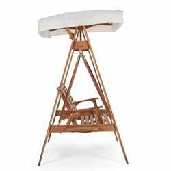 Casa Padrino columpio de Hollywood de lujo marrón / blanco 185 cm - Columpio de jardín