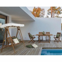 Casa Padrino columpio de Hollywood de lujo marrón / blanco 185 cm - Columpio de jardín