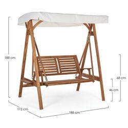 Casa Padrino columpio de Hollywood de lujo marrón / blanco 185 cm - Columpio de jardín